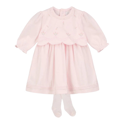 Emile et Rose, dresses, Emile et Rose - Embroidered Pink dress and tights