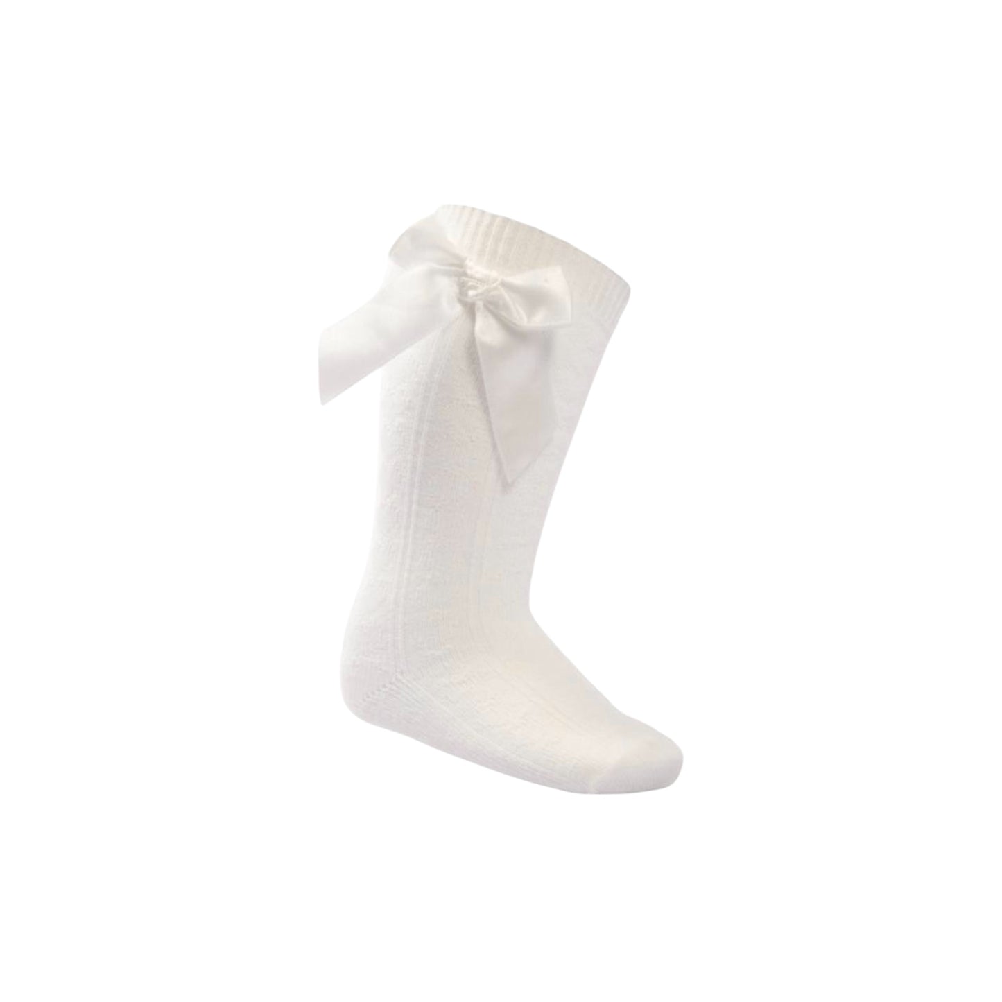 Soft Touch - Bow Knee Socks, Off white
