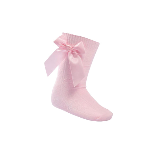 Soft Touch - Bow Knee Socks, Pink