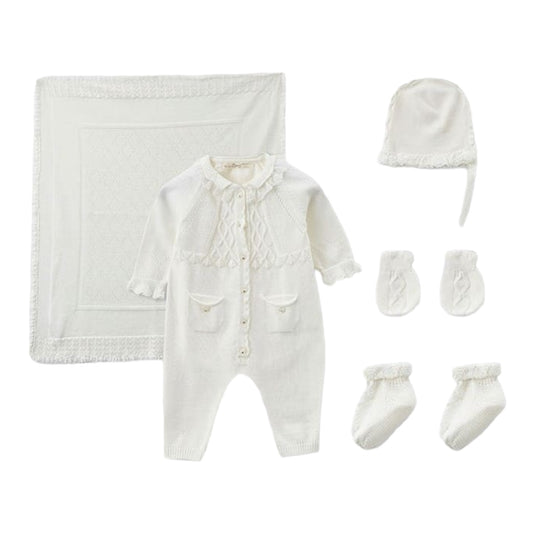 leo king, 5 piece baby gift set, leo king - 5 piece gift set, white