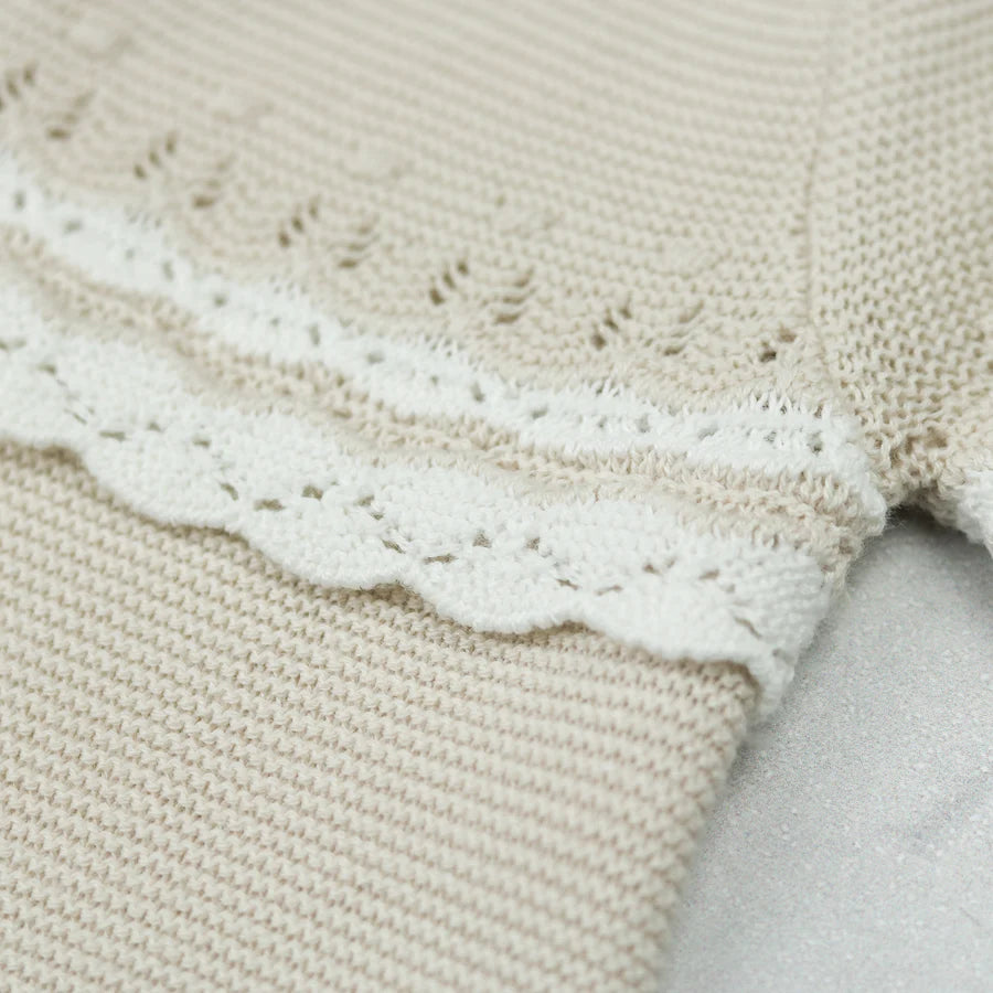 Emile et Rose - Beige knit all in one, shortie, Josie