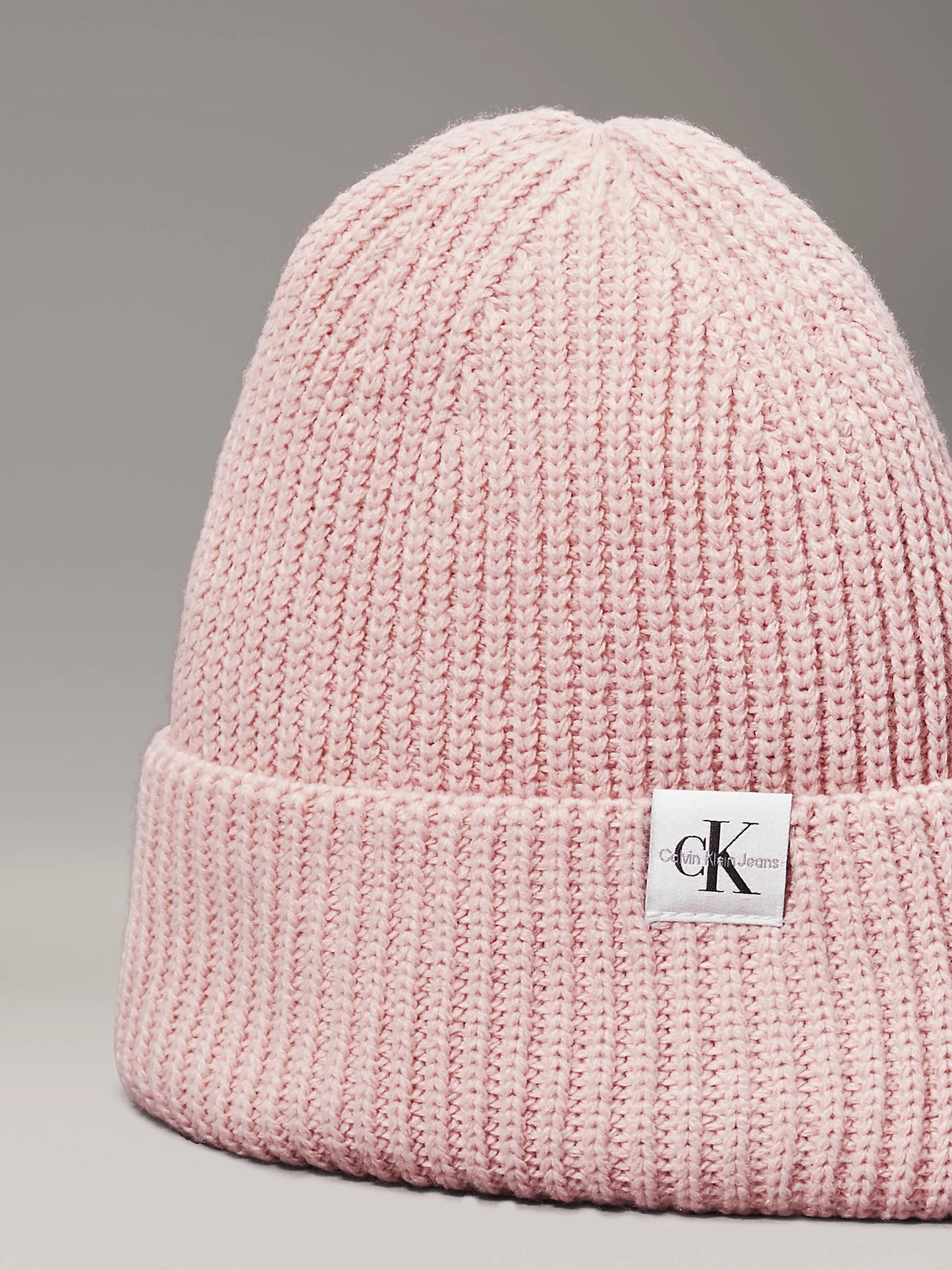 Calvin Klein, Hats, Calvin Klein - Monogram rib beanie, peach