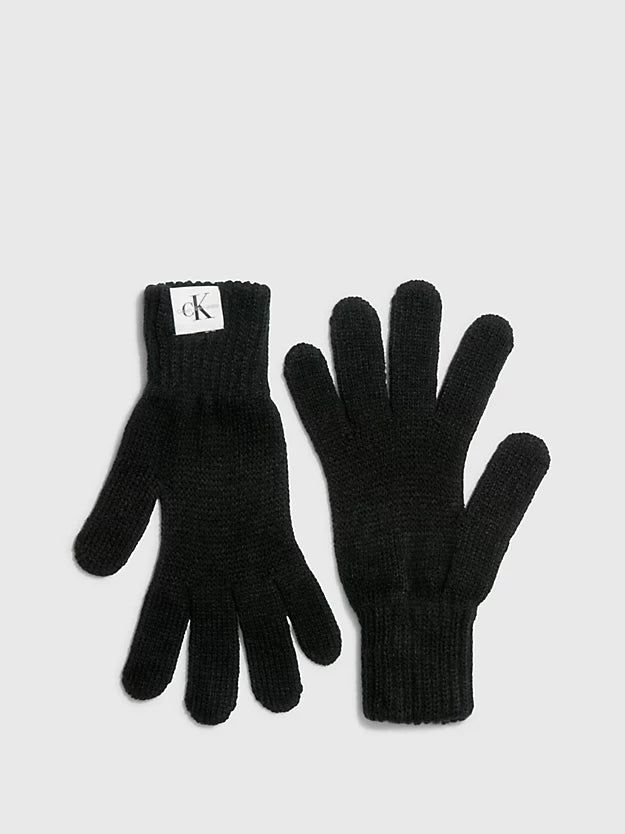 Calvin Klein, gloves, Calvin Klein - Black knitted gloves