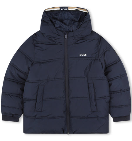 Boss, Coats & Jackets, Boss - Navy padded coat with hood