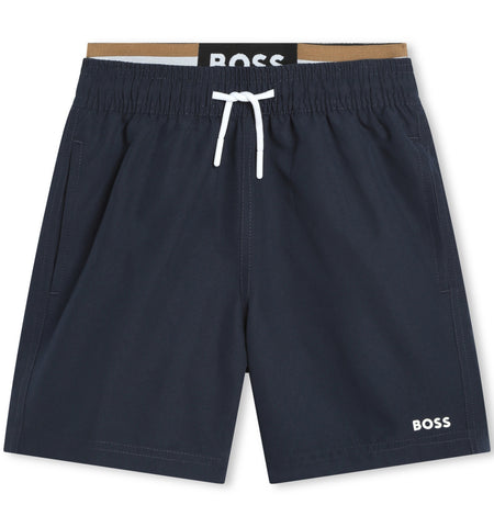 Boss, Shorts, Boss -  Navy Shorts, with elasticated mock top