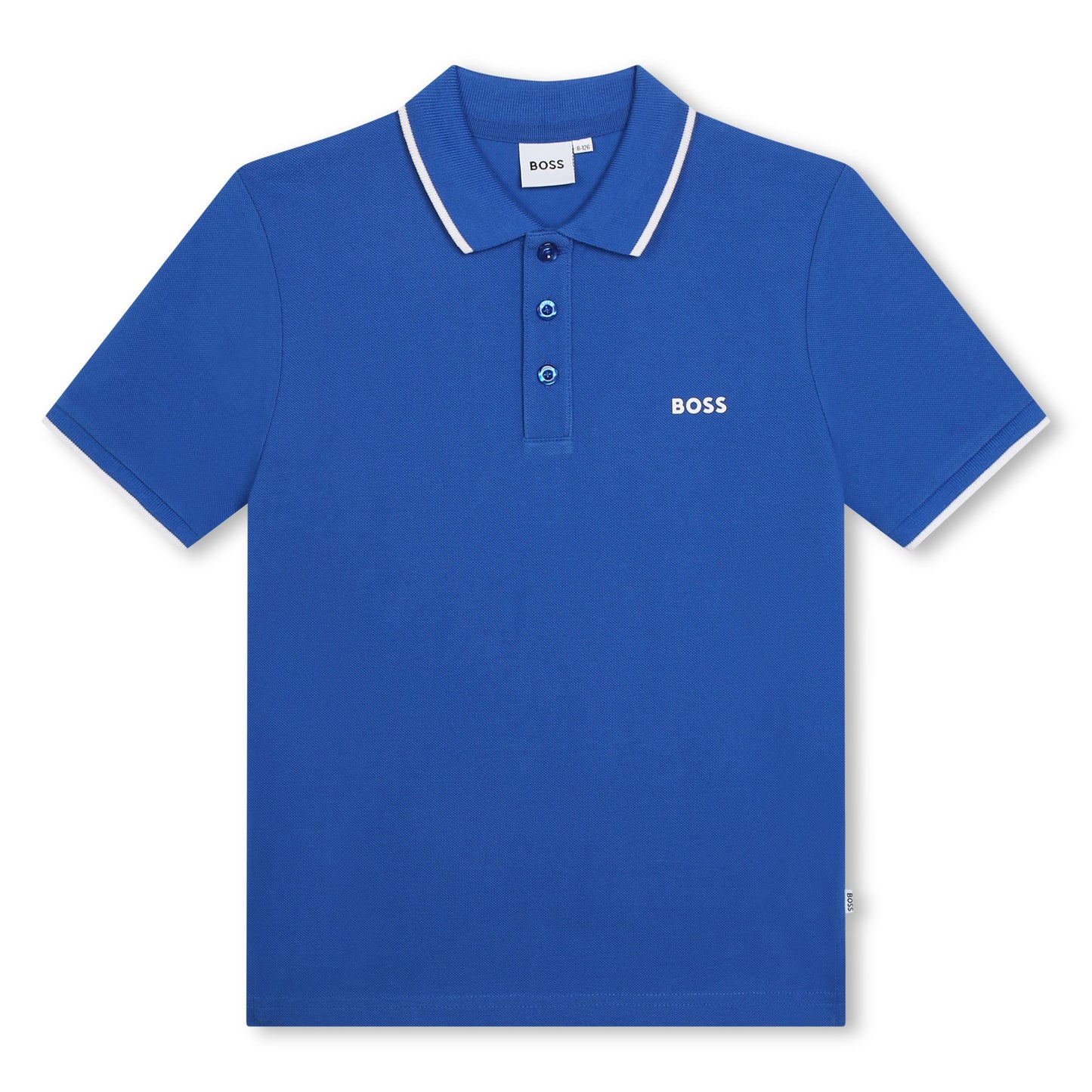 Boss, T-shirts, Boss - Blue Polo T-shirt with white trim