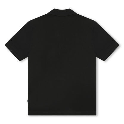 Boss, T-shirts, Boss - Black Polo T-shirt with tan and white trim