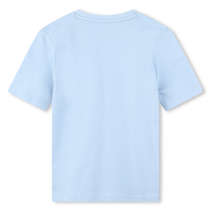 Boss, T-shirts, Boss - Crew neck, Pale blue T-shirt with BOSS front print