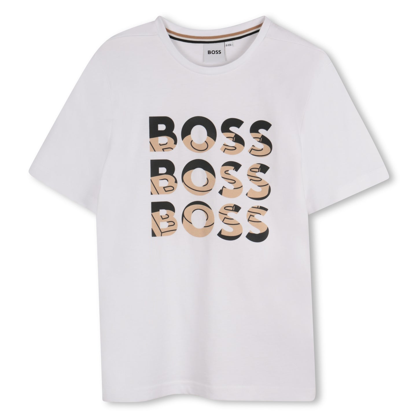 Boss, T-shirts, Boss - Short sleeved, crew neck T-shirt, white