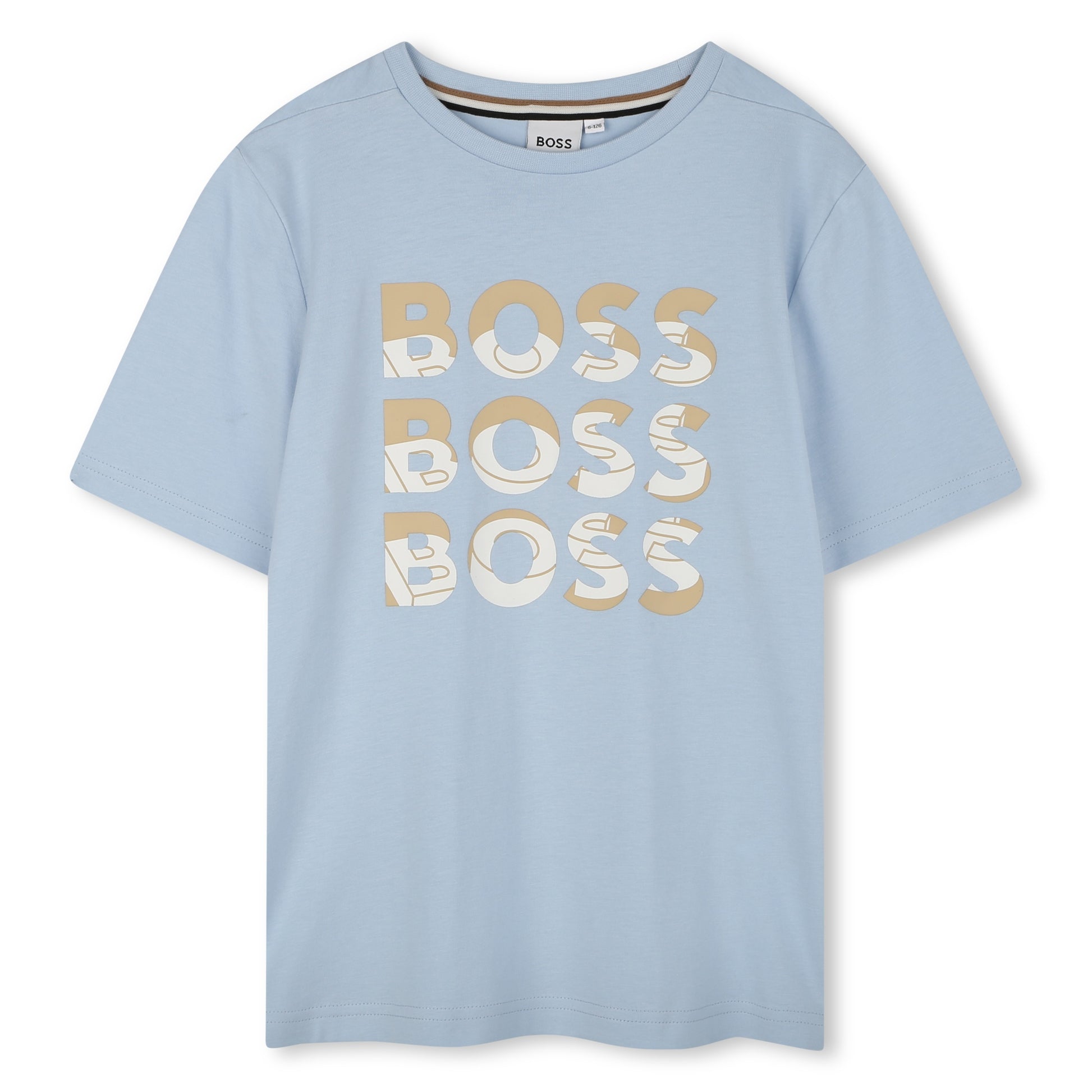 Boss, T-shirts, Boss - Short sleeved, crew neck T-shirt,  blue