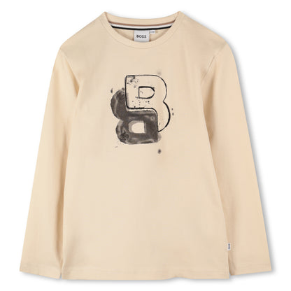 Boss - Sand long sleeved T-shirt