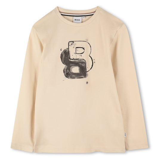 Boss - Sand long sleeved T-shirt