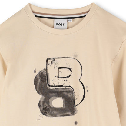 Boss - Sand long sleeved T-shirt