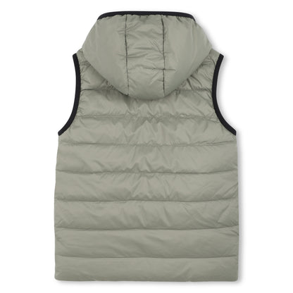 Boss - Green reversible padded gilet with hood