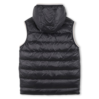 Boss - Green reversible padded gilet with hood