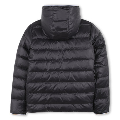 Boss - Green reversible hooded padded jacket