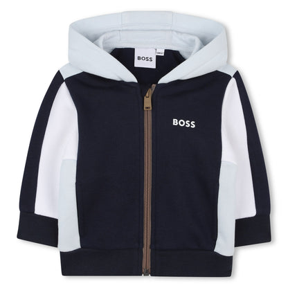 Boss - Navy zipper hoodie  (18m - 3yrs)