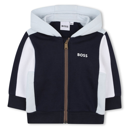 Boss - Navy zipper hoodie  (18m - 3yrs)
