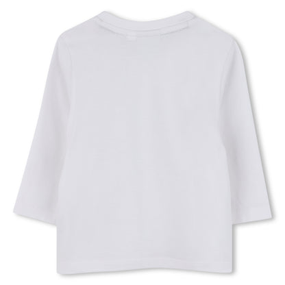 Boss - White long sleeved T-shirt, Boss front print. (18m -3yrs)
