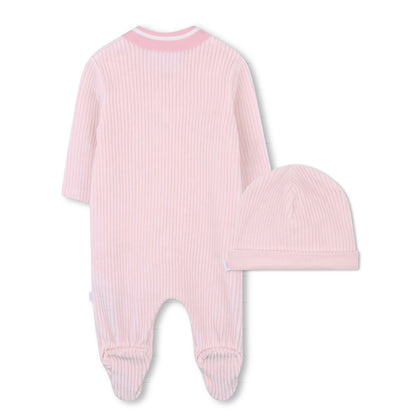 Boss - All in one with matching pull on hat, pale pink