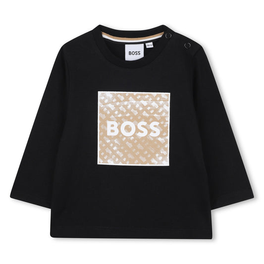Boss - Black long sleeved T-shirt. (18m -3yrs)