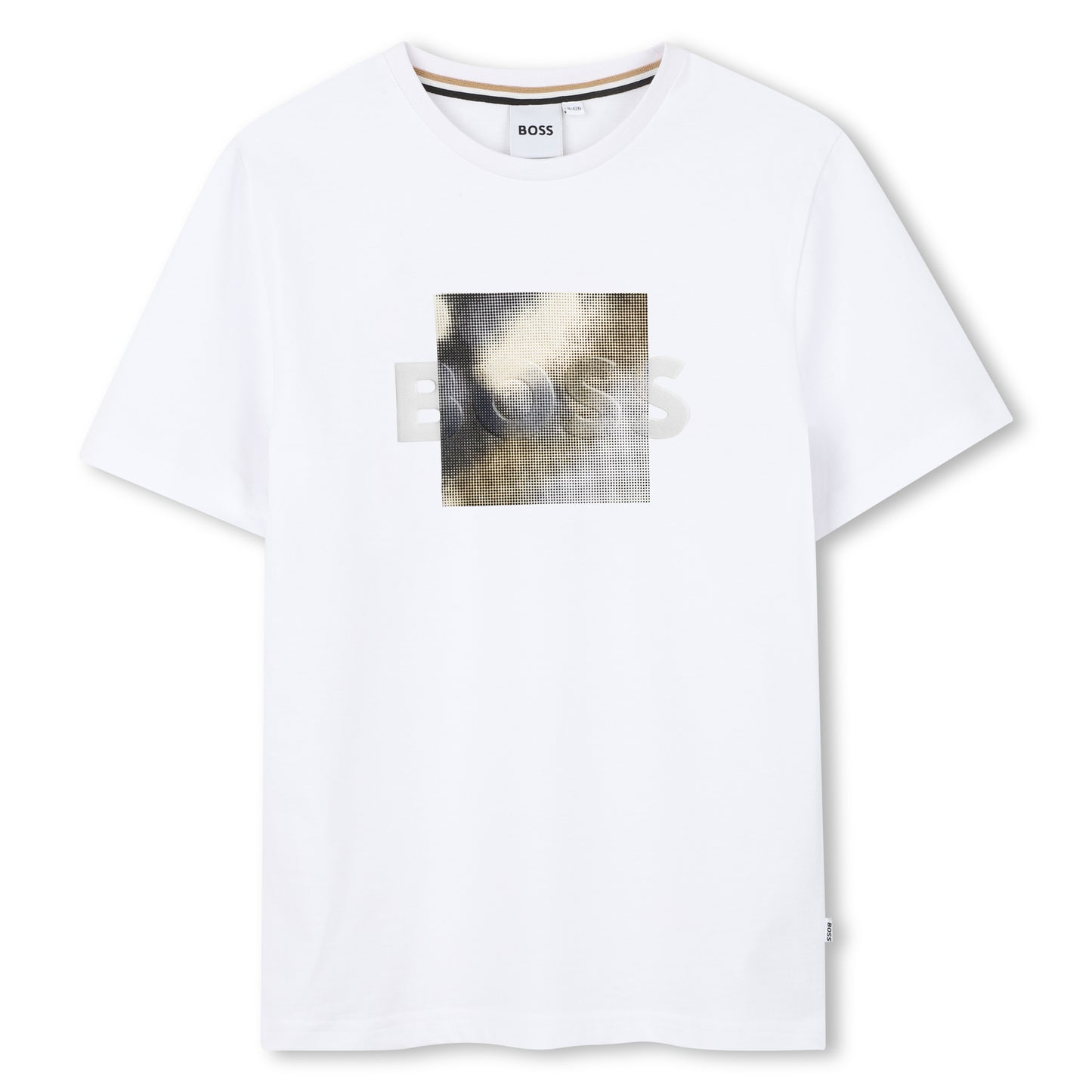Boss - White crew neck T-shirt, pixel