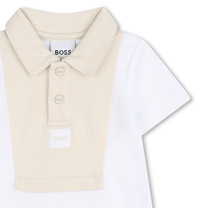 Boss - Baby romper, white with stone front