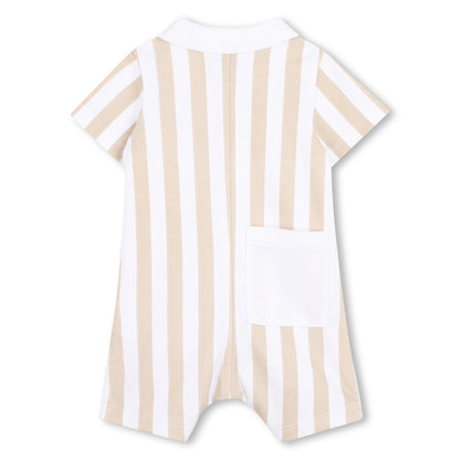 Boss - Baby romper, white and beige striped