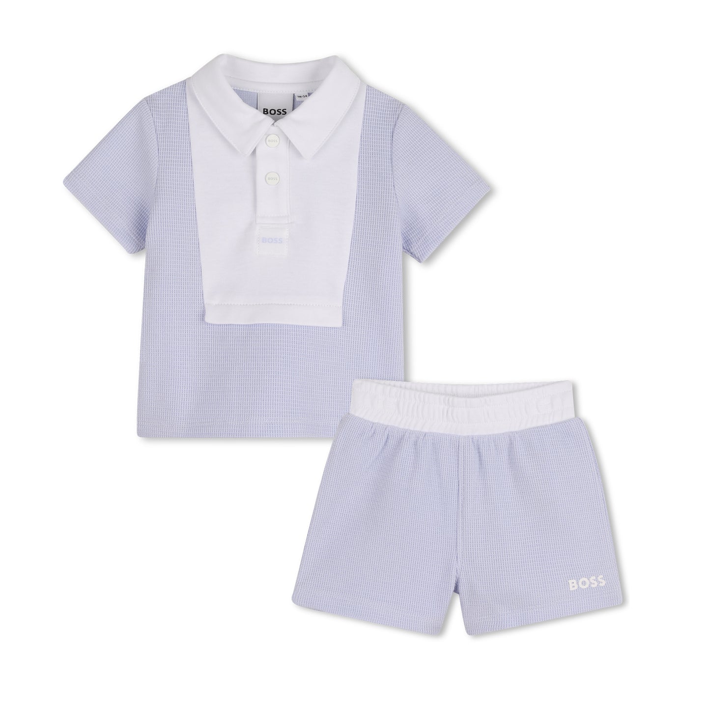 Boss - Baby 2 piece outfit, Polo  Top and shorts, pale blue
