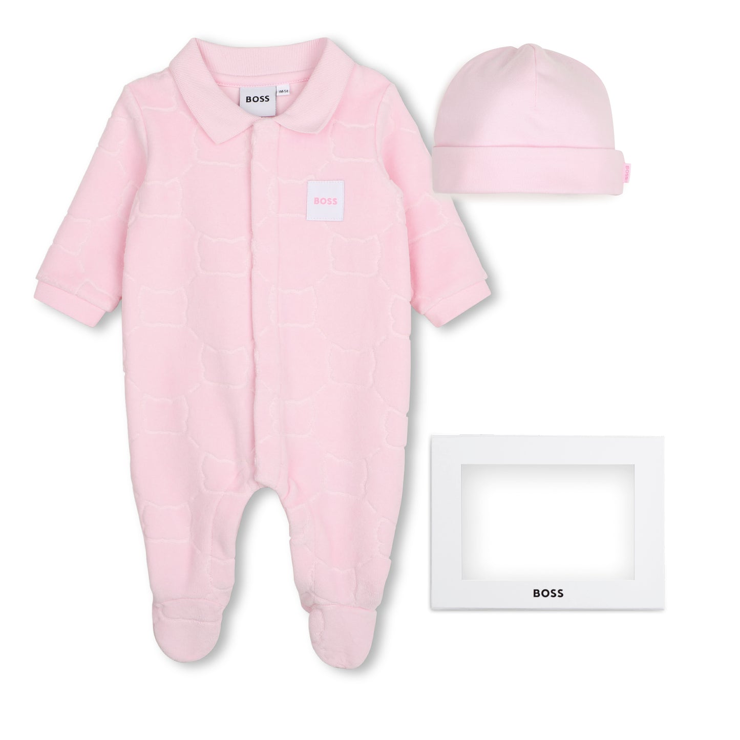 Boss - Romper and hat, soft pink