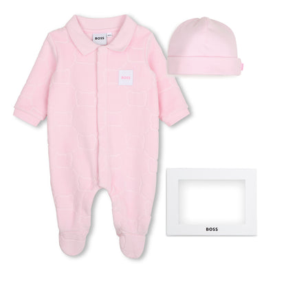 Boss - Romper and hat, soft pink