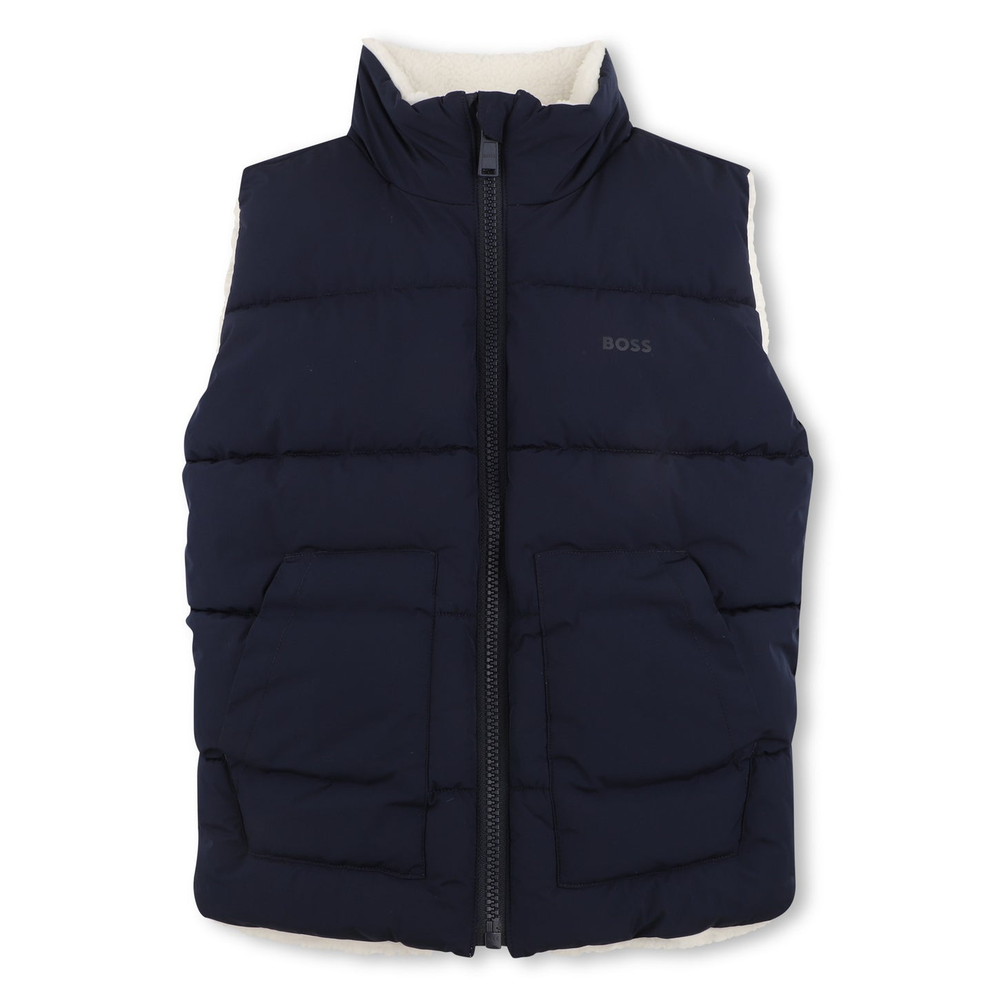 Boss - Reversible navy and cream gilet
