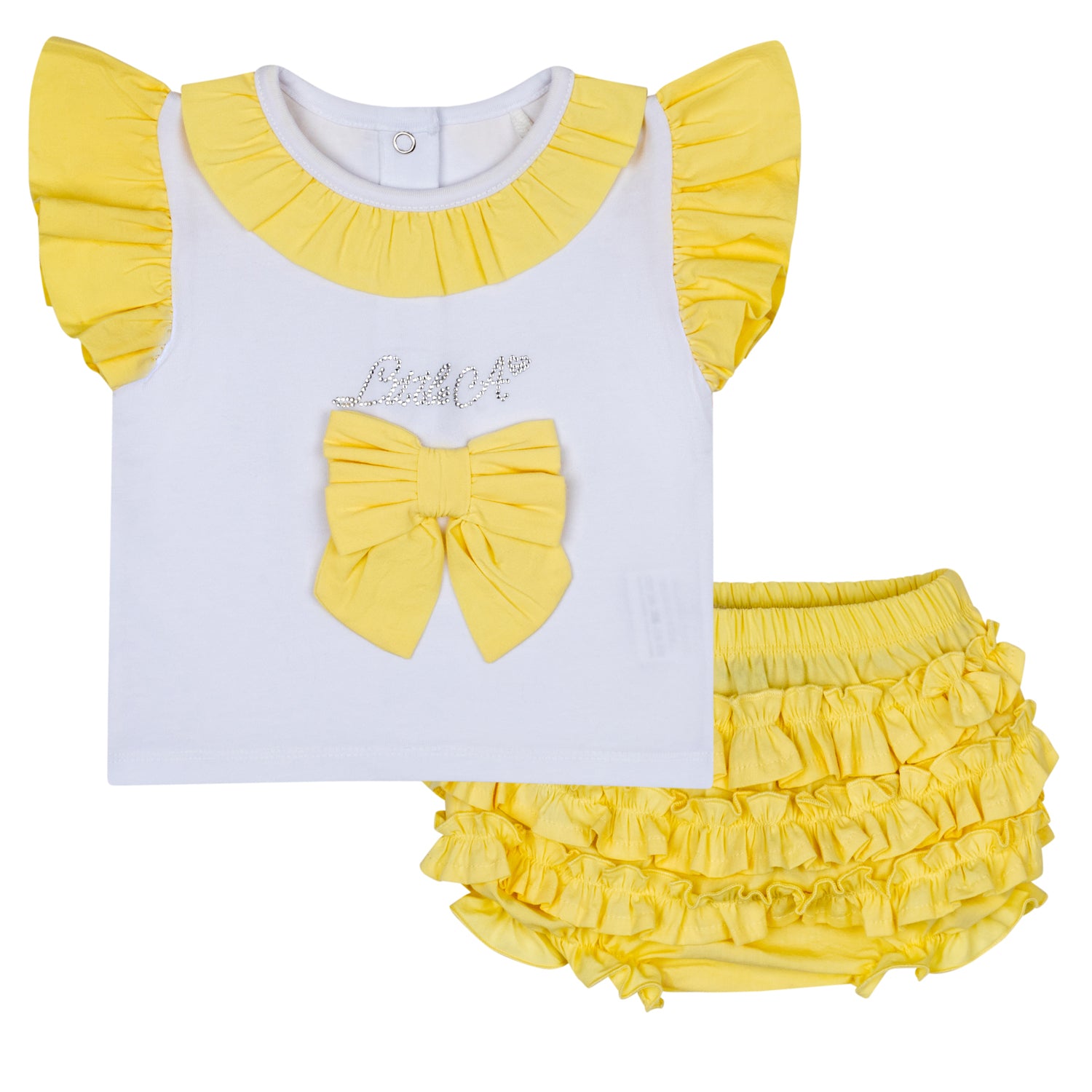 Little A, Dresses, Little A - Lemon and white 2 piece top and pants set, Jazzy