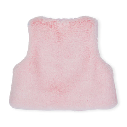 Little A - Pale pink faux fur gilet