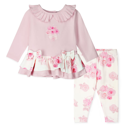 Little A - Pink 2 piece legging set, Daisy
