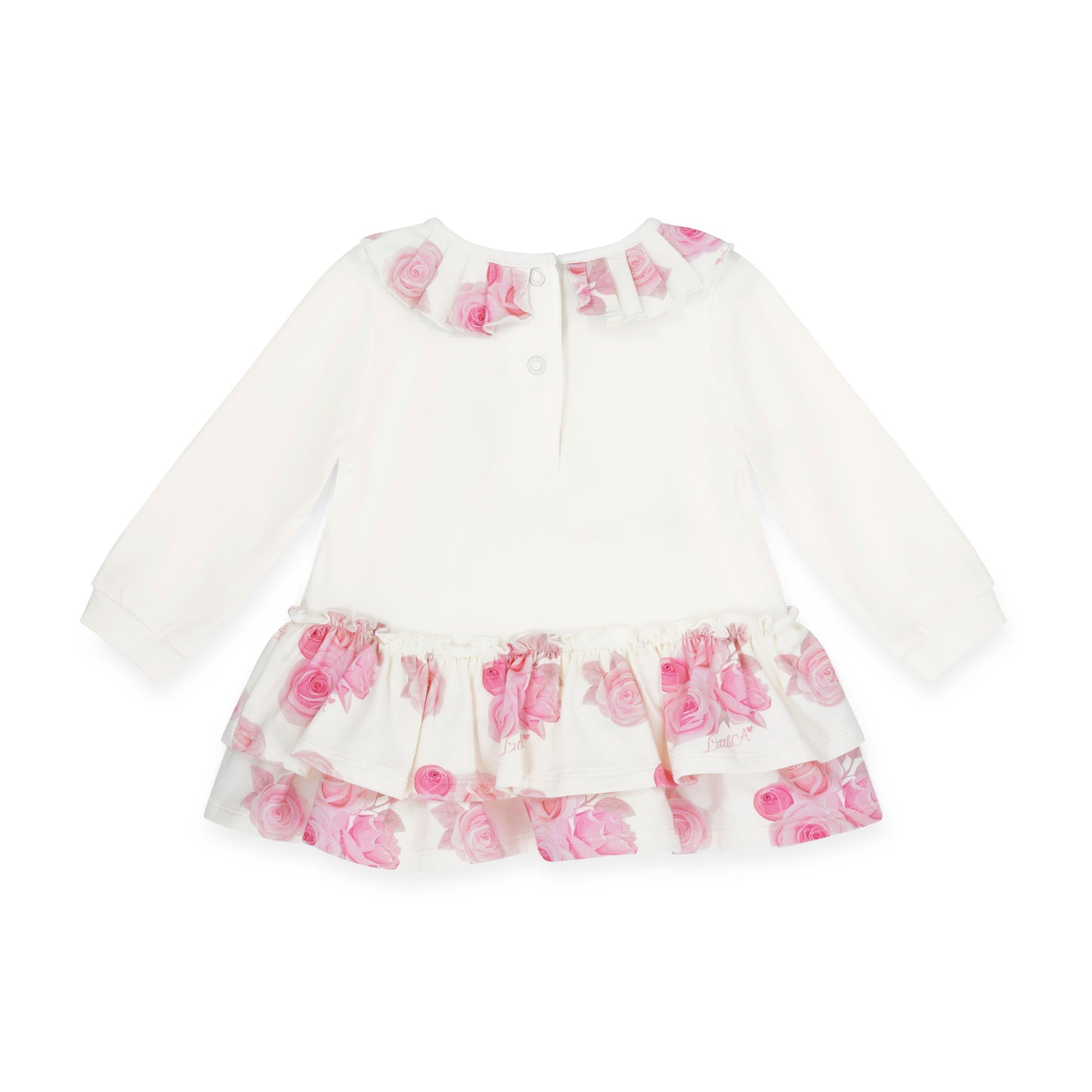 Little A - Rose print, winter white dress, Darla