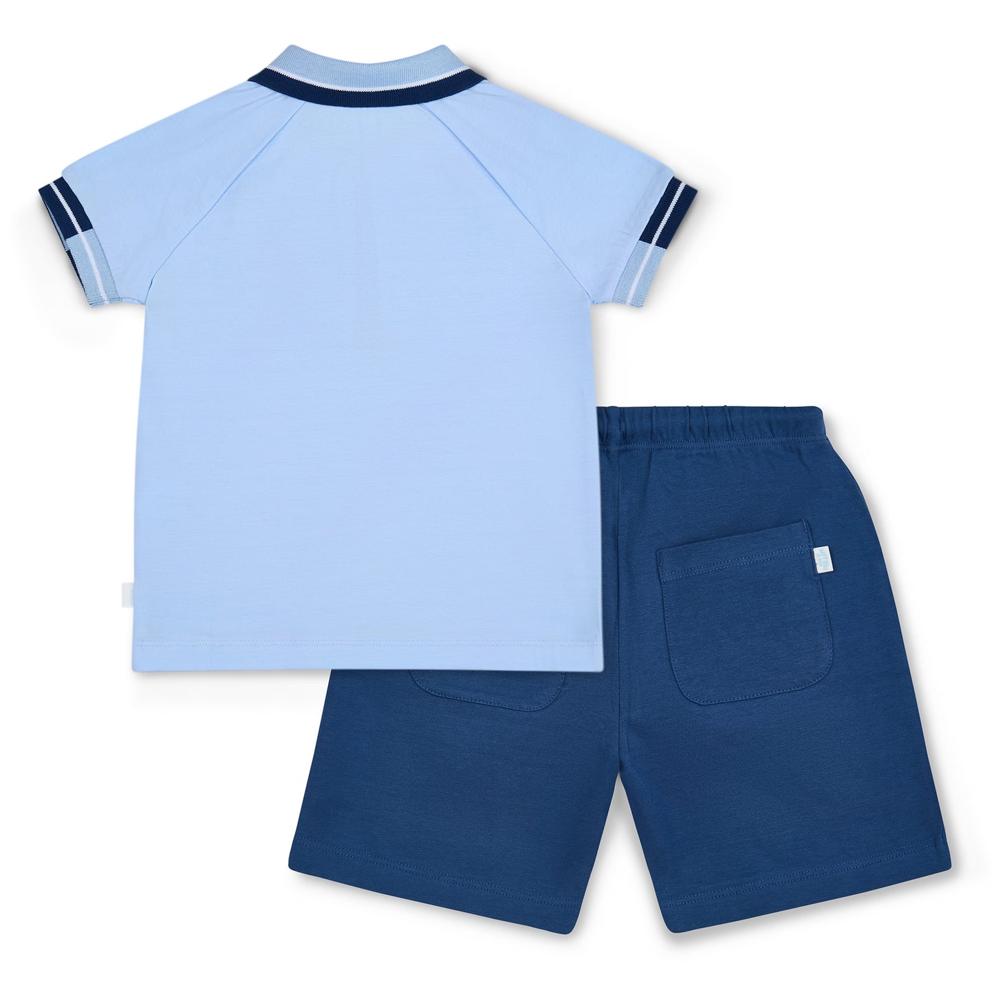 Mitch & Son, 2 piece shorts outfits, Mitch & Son - Blue 2 piece shorts outfit, polo T-shirt and shorts