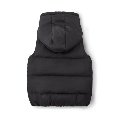 Mitch & Son - Reversible gilet with hood, black and sand, James