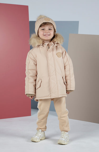 Mitch & Son, Coats & Jackets, Mitch & Son - Hazelnut faux fur hooded jacket