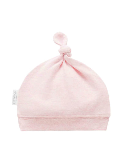 purebaby - knot hat, Pale Pink Melange