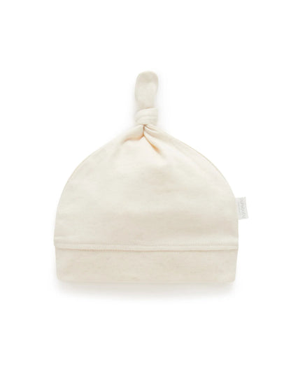 purebaby - knot hat, Wheat Melange