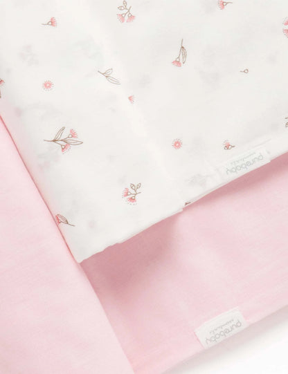 purebaby - 2 pack Muslin Wrap, Pink