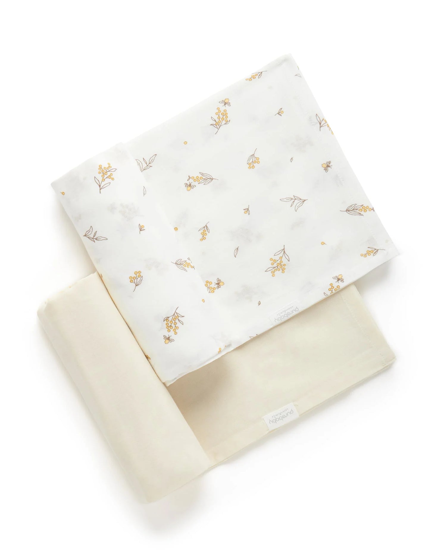 purebaby - 2 pack Muslin Wrap, Wheat