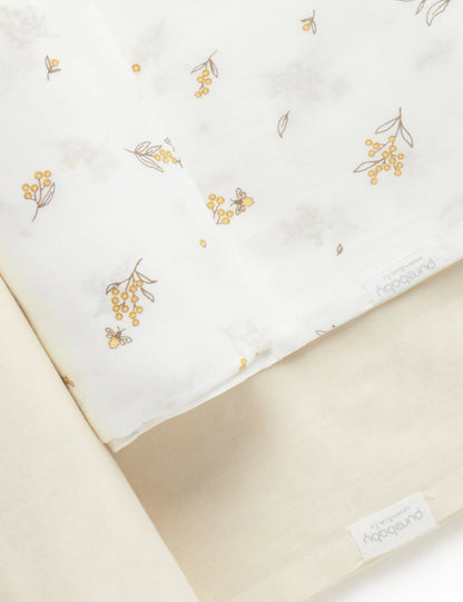 purebaby - 2 pack Muslin Wrap, Wheat