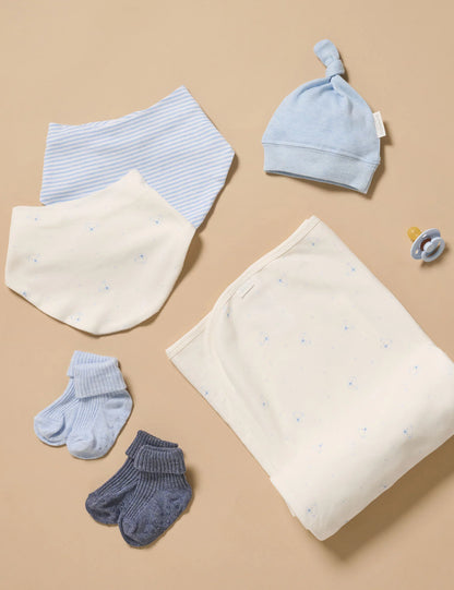 purebaby - 2 pack Dribble Bib, Blue