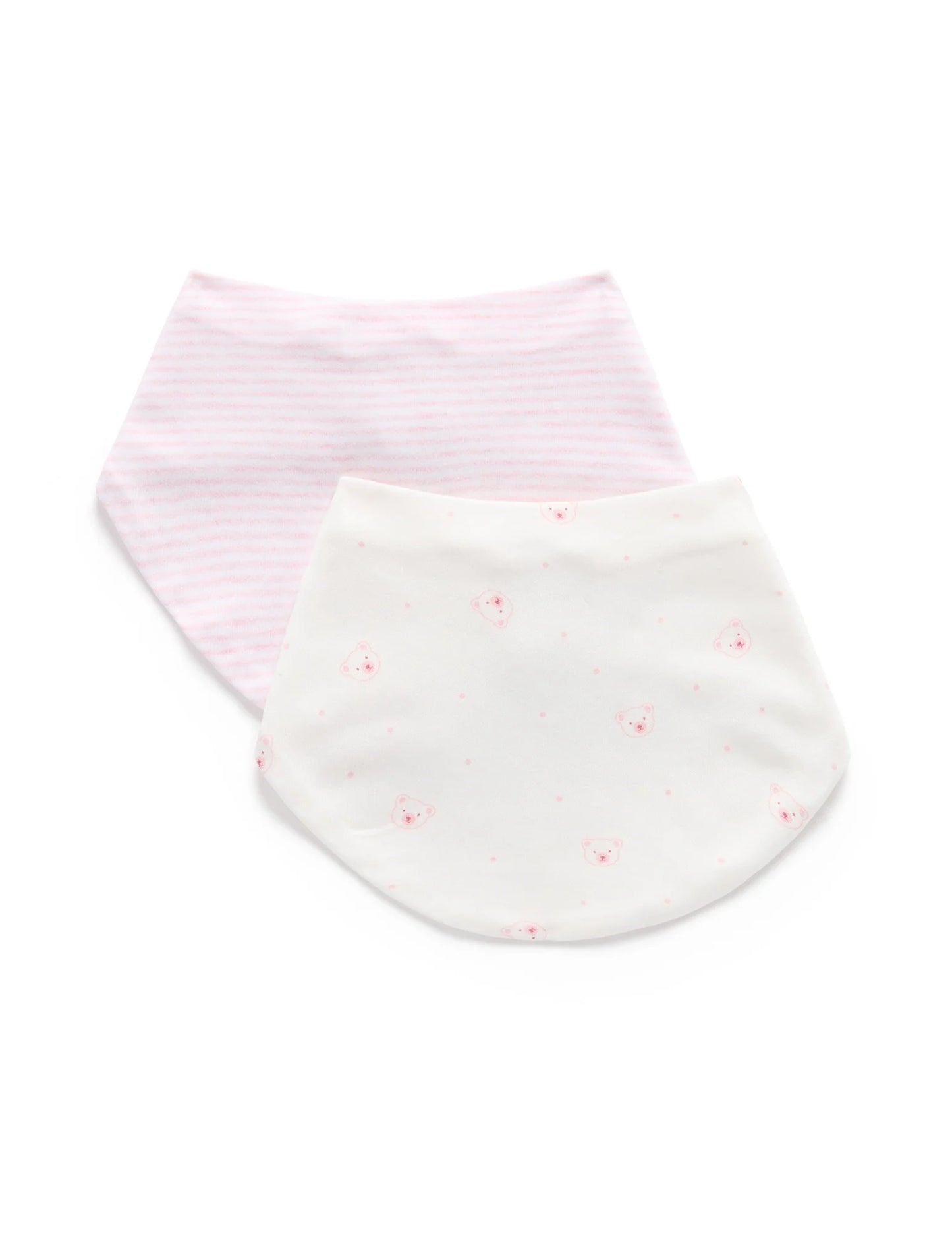 purebaby - 2 pack Dribble Bib, Pink
