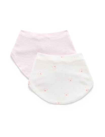 purebaby - 2 pack Dribble Bib, Pink