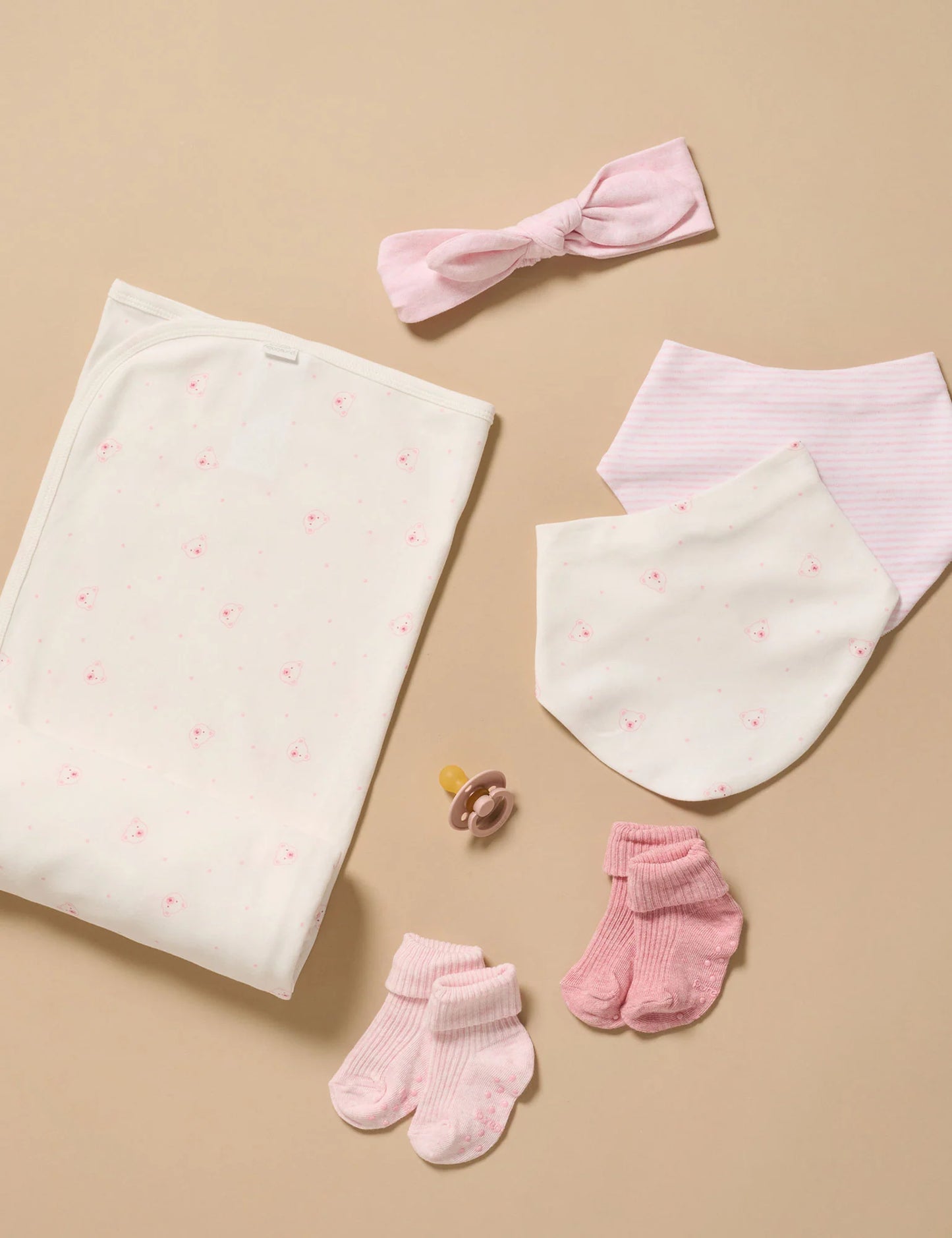 purebaby - 2 pack Dribble Bib, Pink