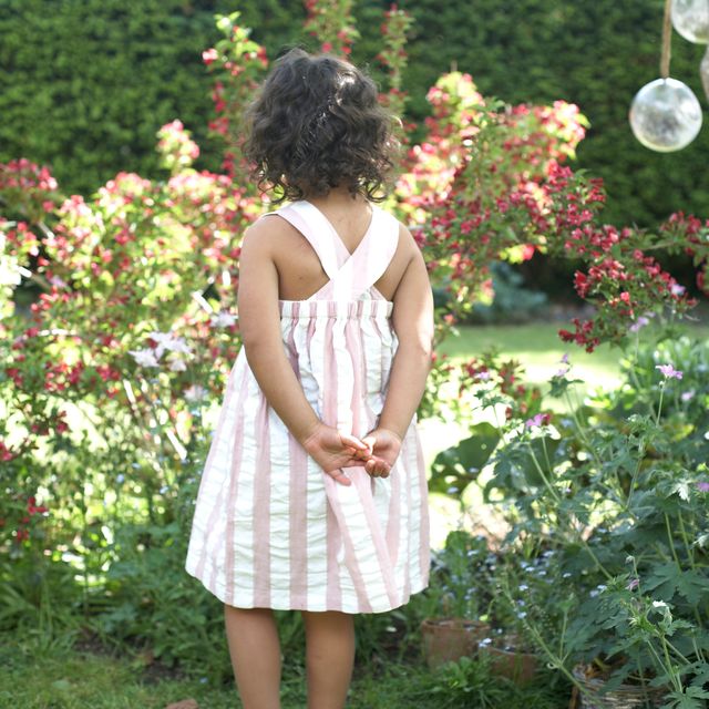 Pigeon Organics - Seersucker Wide Stripe Dress, Pink