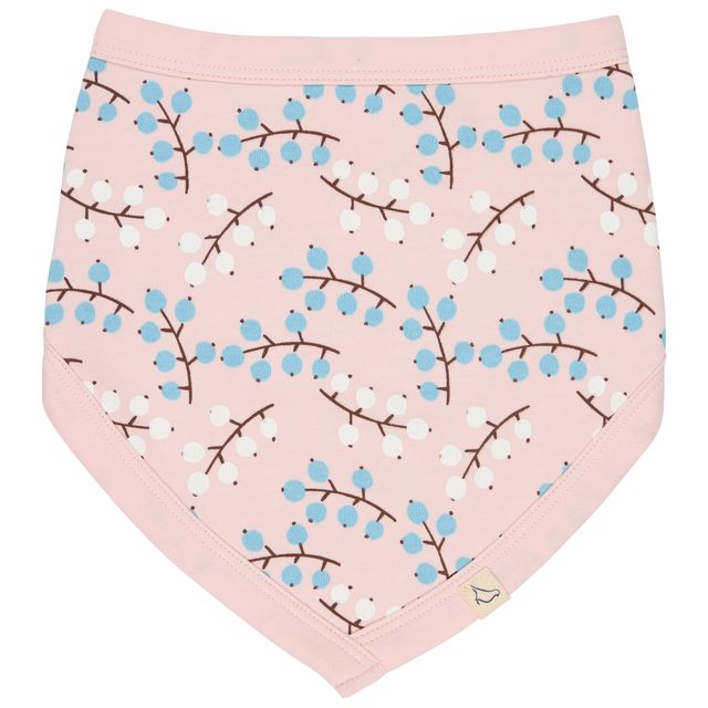 Pigeon Organics - Light pink reversible bib with winter berry print
